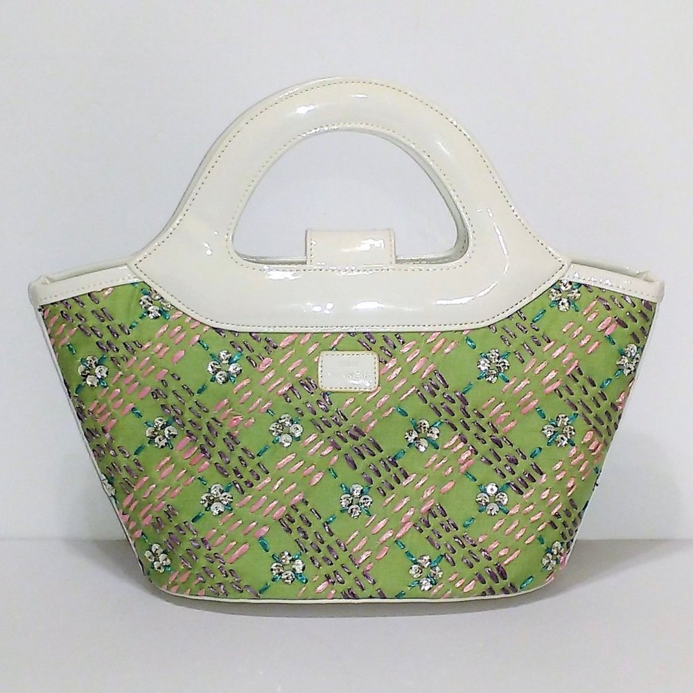 Lulu Guinness raffia embellished handbag